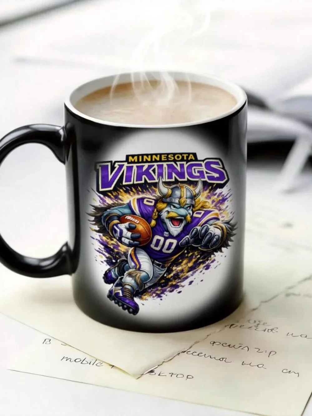Minnesota Vikings Matte Heat Changing Mug NFL Fan Cup 11oz